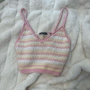cute knit pastel crop top tank